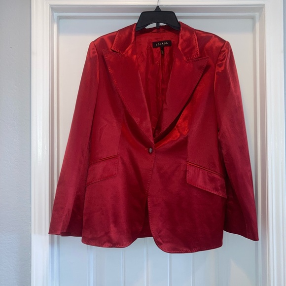 Escada Vibrant Red Women's Blazer - Picture 1 of 5
